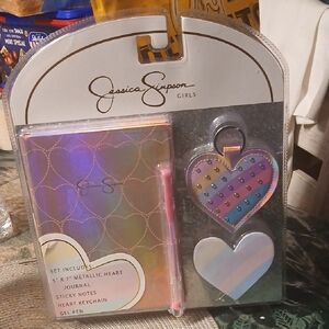 Jessica Simpson Girls Heart Journal Set - Multicolor Brand New